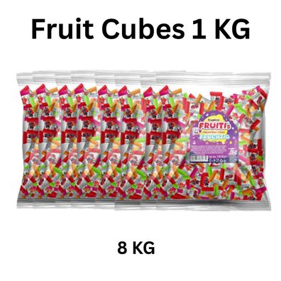 8kg Fruit Cubes einzeln verpackt Fruchtbonbons Wurfmaterial Großpack