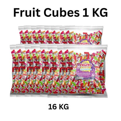 16kg Fruit Cubes einzeln verpackt Fruchtbonbons Wurfmaterial Groß
