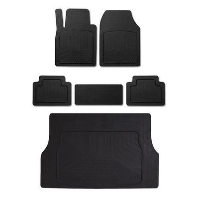 Gummimatten & Kofferraumwanne Set für Skoda Octavia Antirutsch Gummi Schwarz