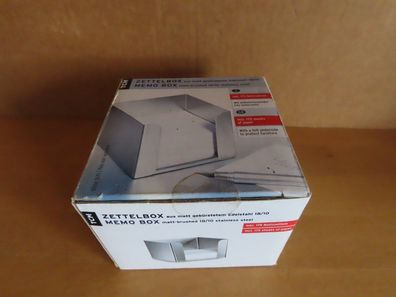 Zettelbox aus matt gebürstetem Edelstahl mit 175 Zettel TCM