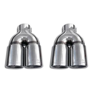 Auspuffblende Endrohr für Renault Clio 2012-2019 Edelstahl Chrom 2tlg