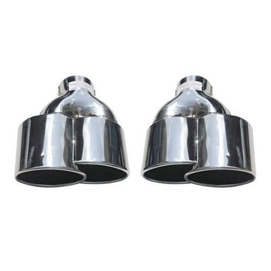 Auspuffblende Chrom 190 * 80 Edelstahl Silber Rechts und Links 2 tlg