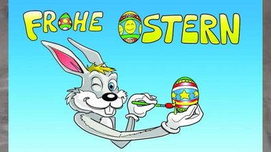 Fahne Flagge Ostern Frohe Ostern Hasenkopf - 90 x 150 cm