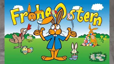 Fahne Flagge Ostern-Frohe Ostern 2 - 90 x 150 cm