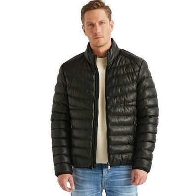 Milestone - Herren Lederjacke Steppjacke Lammnappa schwarz