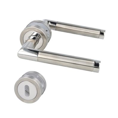Rosettengarnitur Edelstahl Türgriff BB PZ WC - Türdrücker gebürstet poliert