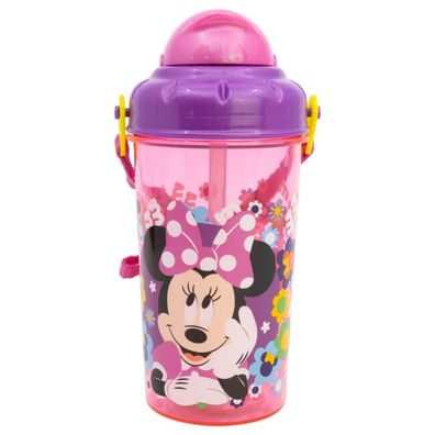 Disney Minnie Kinder Trinkflasche 465?ml mit Strohhalm und Tragegurt