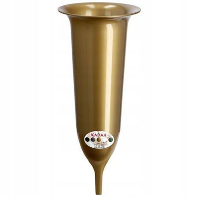 KADAX Grabvase, Blumenvase, Kunststoff-Vase, 10 cm, mit Erdspieß, gold