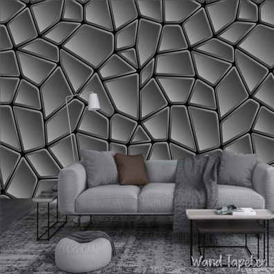 Modern Abstrakt Geometrisch Schwarz Weiß Wandbild Wandtapete Wohnzimmer 7090