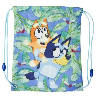 Bluey Turnbeutel Lunchbag mit Regenbogenmotiv für Kinder mit Kordelzug