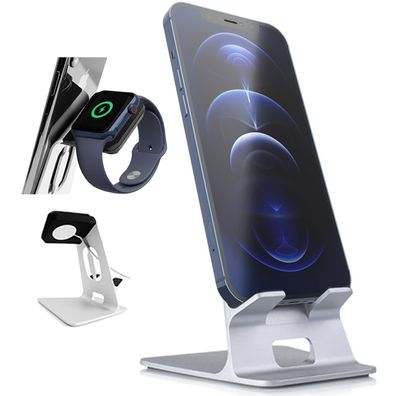 Orzly 2-in-1 Universal Stand für Smartphone & Smartwatch aus Aluminium