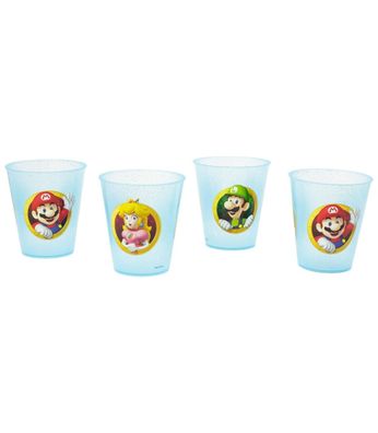 Super Mario Kinder Becher Set 4 teilig 285 ml aus Polypropylen