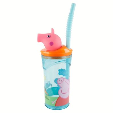 Stor Peppa Pig Trinkbecher – 3D Kinderbecher & Strohhalmbecher 360?ml