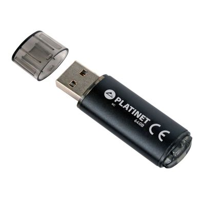 Platinet USB Stick 64GB Schwarz für Daten und Dateien