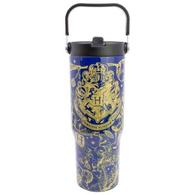 Harry Potter Edelstahl Thermobecher 860 ml mit Griff und Klappdeckel