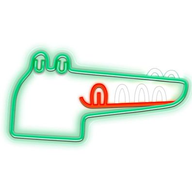 Forever Light FLNJ03 Nachtlicht Neon LED Jurassic CROC Leuchtschild LED Zeichen Grün
