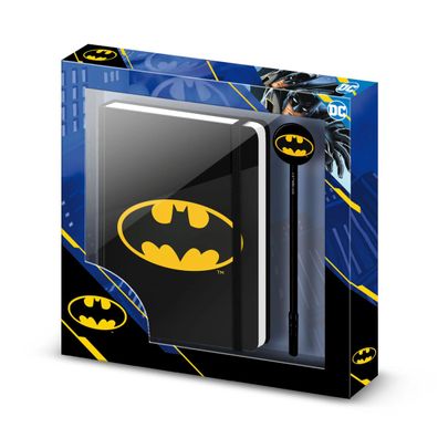 Batman Notizbuch Set Schwarz mit Kugelschreiber Geschenkbox Schreibset