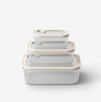 Frischhaltedosen aus hochwertigem Borosilikatglas mit Deckel, quadratisch - Luftdi