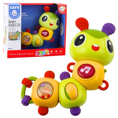 Lean Interaktive Sensory Caterpillar Musikalische Rassel Beißring Rotating 360°
