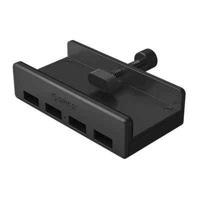Orico MH4PU USB Hub 4 Port USB-A 3.0 mit Klemmhalterung Schwarz