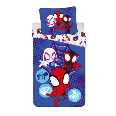 Spiderman Bettwäsche-Set 140x200 cm + 70x90 cm aus 100% Baumwolle mit Reißverschluss