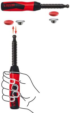 2-Komponenten-Kunststoffgriff inkl. wechselbarer Druckplatte aus Qualitätsstahl mit