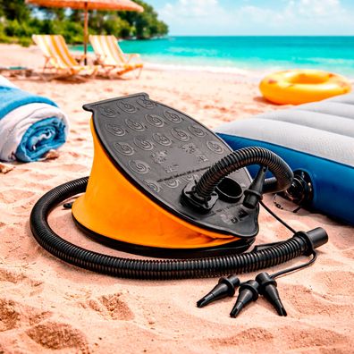 Tretluftpumpe Fußluftpumpe Blasebalg Air Step 1,6 Liter Be + Entlüften 28x22cm