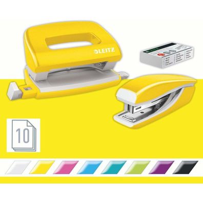 Leitz Locher-Heftgerät-Set NeXXt WOW Mini 5561-20-16 gelb