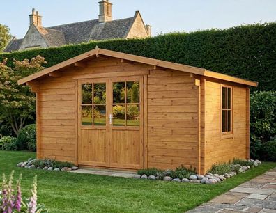 Gartenhaus Malmö 400 x 300 cm inkl. Imprägnierung Bernstein