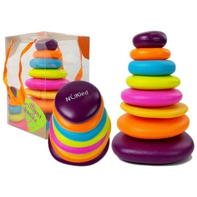 Leantoys Eine Pyramide aus bunten Reifen für ein Baby