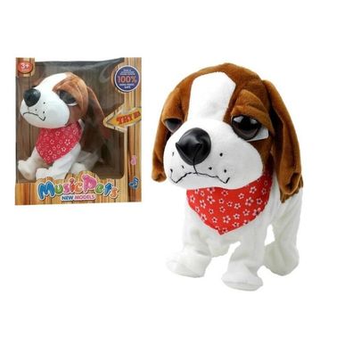 Lean Toys Interaktiver Hund an der Leine bellt und wedelt mit dem Schwanzsensor