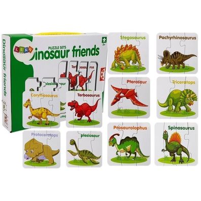 Lean Toys Lernpuzzle Dinosaurier Englisch 10 Verbindungen