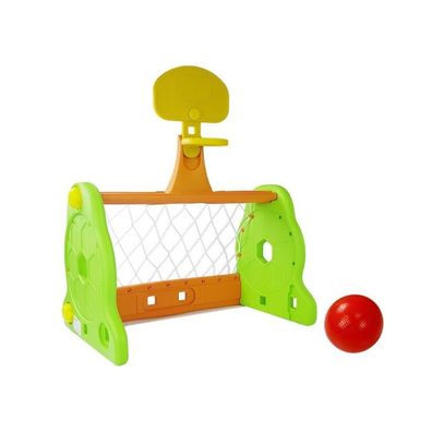 Lean Toys Kinder 2-in-1 Basketballkorb grün und orange