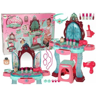 Lean Toys Beauty Set Toilette mit Spiegel Licht Sound Schmuck