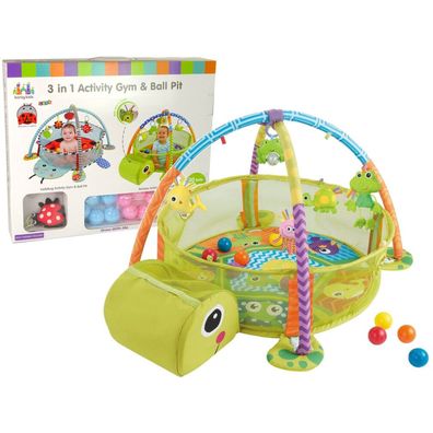 Lean Toys LEAN Toys Educational Mat with Turtle Playpen Balls for Baby