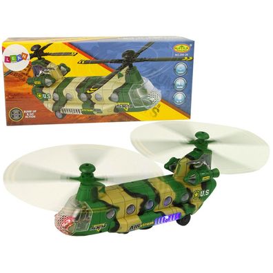 Lean Toys Militärhubschrauber Riesige Flügel Lichter Sound Moro