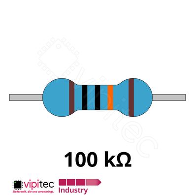 100 Kiloohm Metallfilm-Widerstand THT 1% 0,6W 100K Metallschicht Widerstände