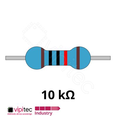 10 Kiloohm Metallfilm-Widerstand THT 0207 1% 600mW 10K Metallschicht Widerstände