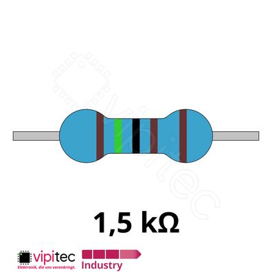 1,5 Kiloohm Metallfilm-Widerstand THT 1% 0,6W 1K5 1,5K Metallschicht Widerstände