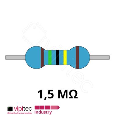 1,5 Megaohm Metallfilm-Widerstand THT 1% 0,6W 1M5 1,5M Metallschicht Widerstände
