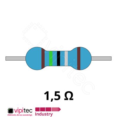 1,5 Ohm Metallfilm-Widerstand THT 1% 600mW 1R5 1,5R Metallschicht Widerstände