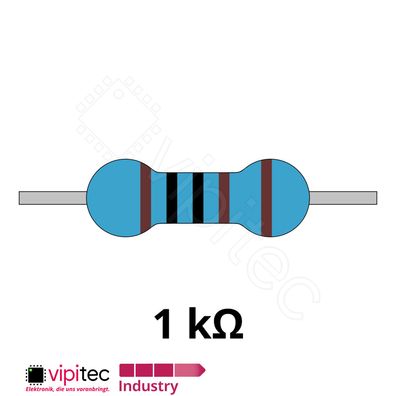 1 Kiloohm Metallfilm-Widerstand THT 0207 1% 600mW 1K Metallschicht Widerstände
