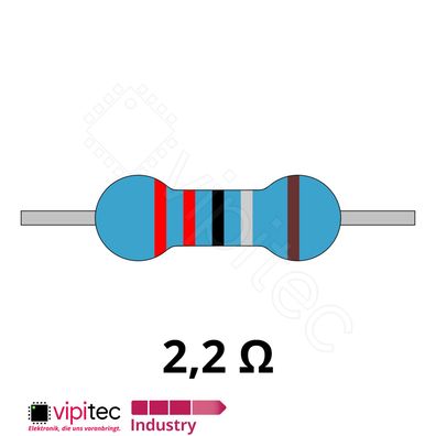 2,2 Ohm Metallfilm-Widerstand THT 1% 600mW 2R2 2,2R Metallschicht Widerstände