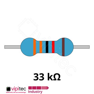 33 Kiloohm Metallfilm-Widerstand THT 0207 1% 0,6W 33K Metallschicht Widerstände