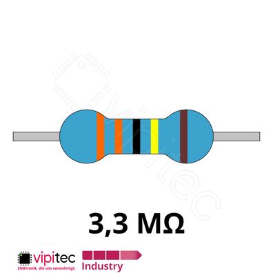 3,3 Megaohm Metallfilm-Widerstand THT 1% 0,6W 3M3 3,3M Metallschicht Widerstände