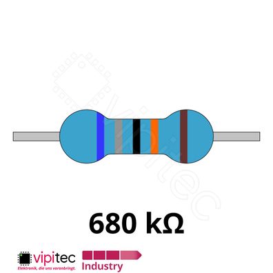 680 Kiloohm Metallfilm-Widerstand THT 1% 0,6W 680K Metallschicht Widerstände