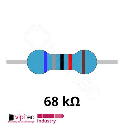 68 Kiloohm Metallfilm-Widerstand THT 0207 1% 0,6W 68K Metallschicht Widerstände