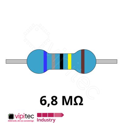 6,8 Megaohm Metallfilm-Widerstand THT 1% 0,6W 6M8 6,8M Metallschicht Widerstände