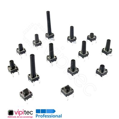 6x6 mm THT Mikrotaster SPST-NO 12V 50mA Microschalter Mini Taster Drucktaster