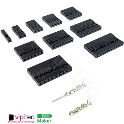 Dupont Gehäuse Stecker Buchse Auswahl Crimpkontakt Pin Terminal Jumper Sortiment